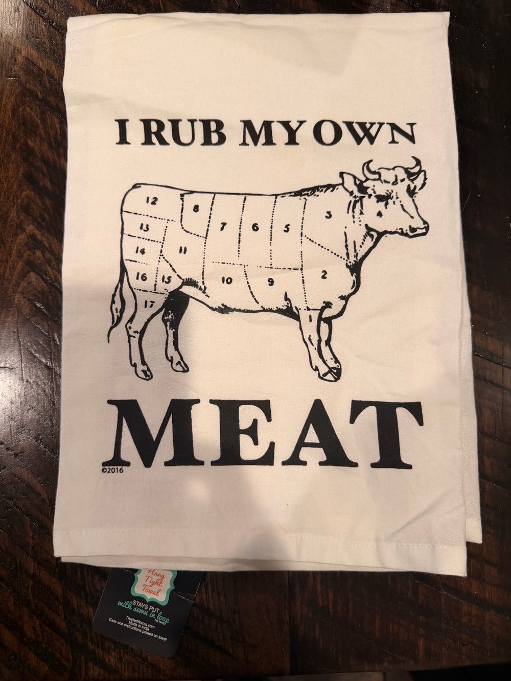 I Rub My Own Meat Cotton Kitchen Towel - White